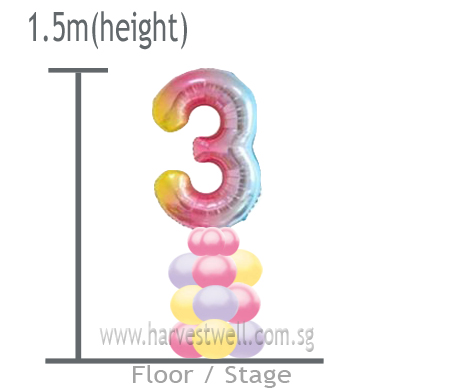 Customize Megaloon Number 1 Pair Balloon Column Balloon Column [BC/MGN
